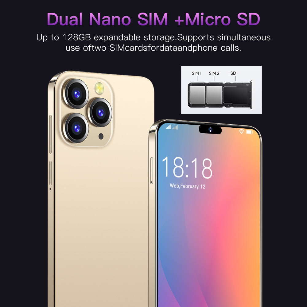 i14 ProMax Smartphone6.8Inch Full HD Screen3+64G Android4G Mobile Phone Factory In Stock Wholesale