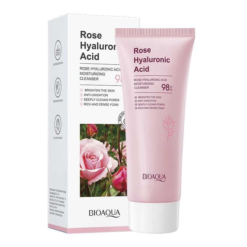 Rose Hyaluronic Acid Skincare Set Hydrating, Cleansing, Moisturizing, and Skin Rejuvenation Six-Piece Set Wholesale from Foreign Trade Manufacturer