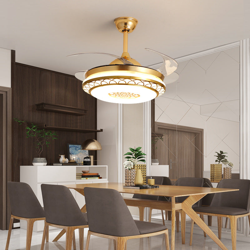 Living Room Ceiling Fan with Strong Wind Power Invisible Household Ceiling Fan Light for Bedroom and Dining Room, Integrated Fan Light with Light, Electric Fan Ceiling Light