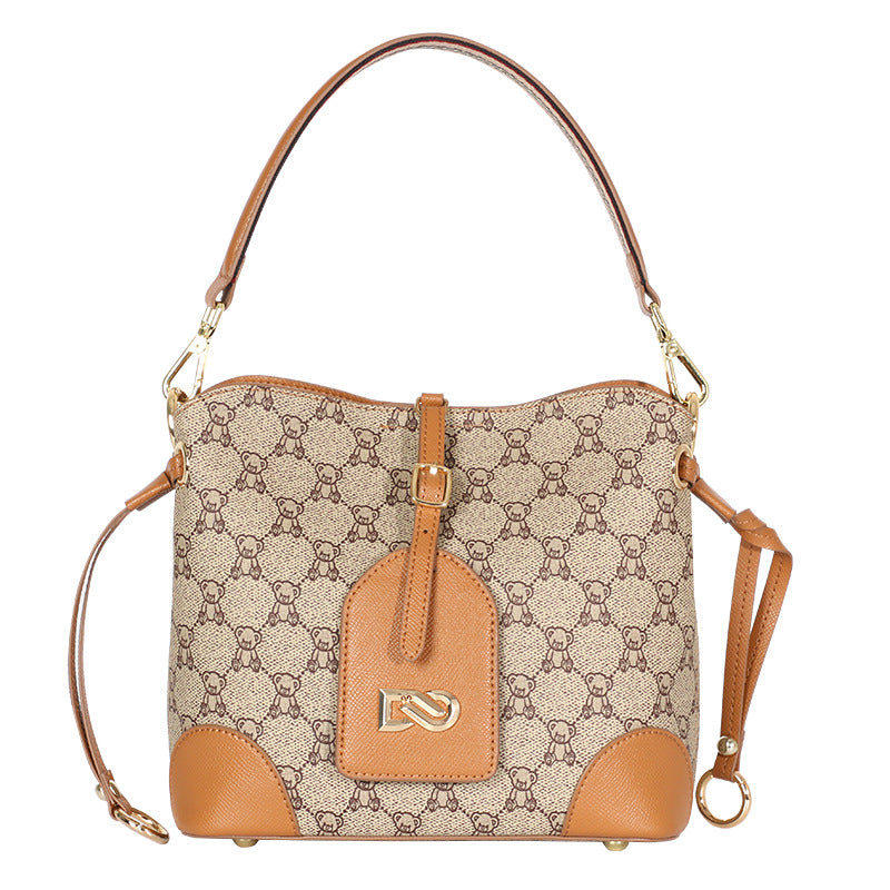 Trolis New Trendy Fashion Retro Bucket Bag Color-Block Personality Stylish Handbag High-Quality Crossbody Bag