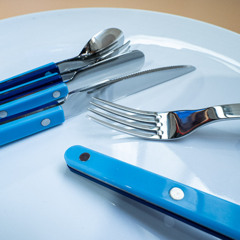 Color-Block Clip Handle Nail Dinnerware304Stainless Steel Tableware ins Nordic Style Spoon High Aesthetic6Set of Western Cutlery