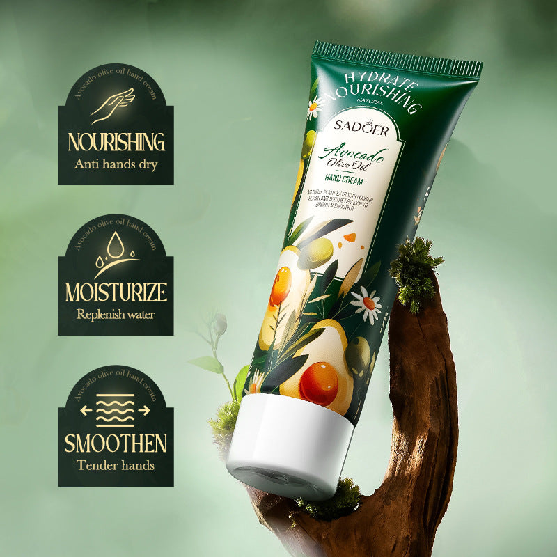 Cross-border Avocado Nourishing Hand Cream80g Olive Oil Hydrating Moisturizing Hand Cream Export Manufacturer Wholesale