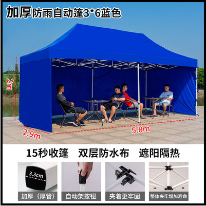 Four-corner Rainproof Tent Four-legged Thickened Advertising Canopy Large Umbrella Outdoor Stall Sunshade Foldable Rain Cover Wholesale