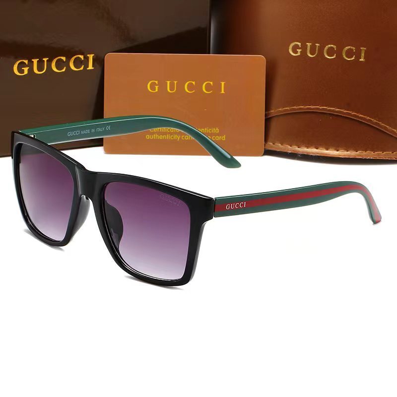Classic Trendy Retro Sunglasses for Men and Women, Square Frame, Fashionable, UV Protection, Strong Light, Personality, Black Leg, Black Lens, Clip-on