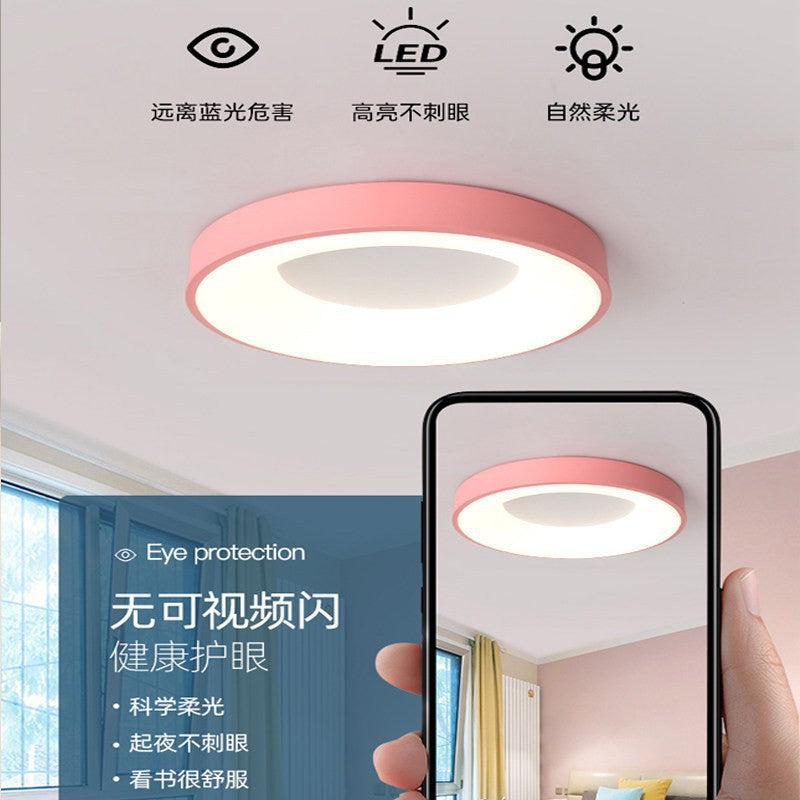 Nordic Ceiling Light led Bedroom Lamp Round Tmall Smart Children's Room Lamp Creative Iron Art Kindergarten Lighting