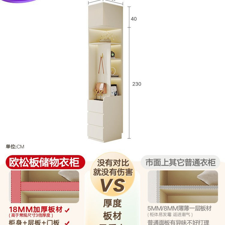 Modern Minimalist Sliding Door Wardrobe Corner Desk Integrated Combination Elevated Cabinet Top Master Bedroom Home Bedroom Wardrobe