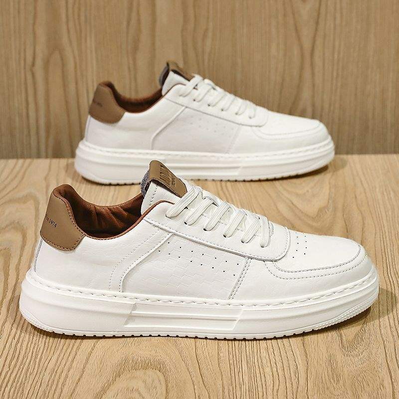 Men's Shoes2025New Summer Breathable Men's Work Height-Increasing Leather Shoes Sports Casual Versatile Thick-Soled Sneakers