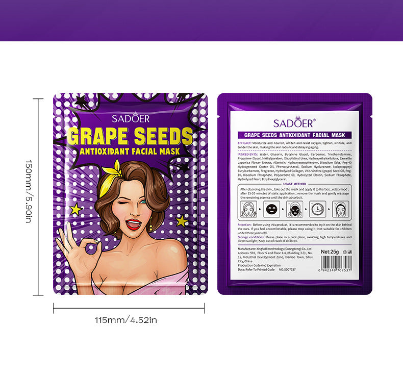 Full English Goddess Mask SADOER Hyaluronic Acid Moisturizing Hydrating Face Mask Sheets Wholesale for  Trade