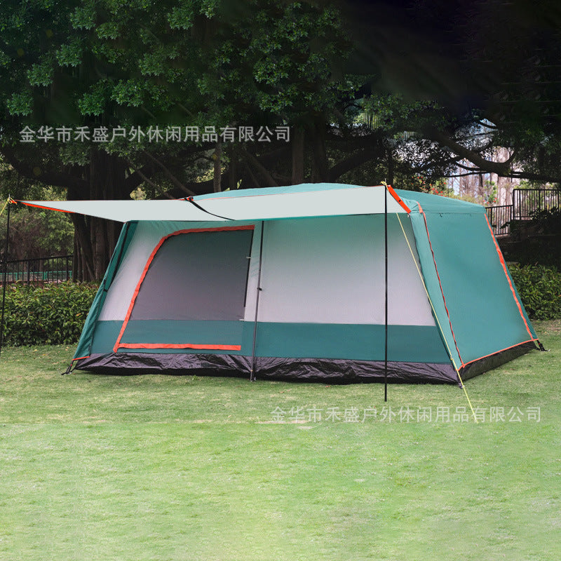 Thickened outdoor tent with two rooms and one living area, sunproof and waterproof3-12Camping Tent
