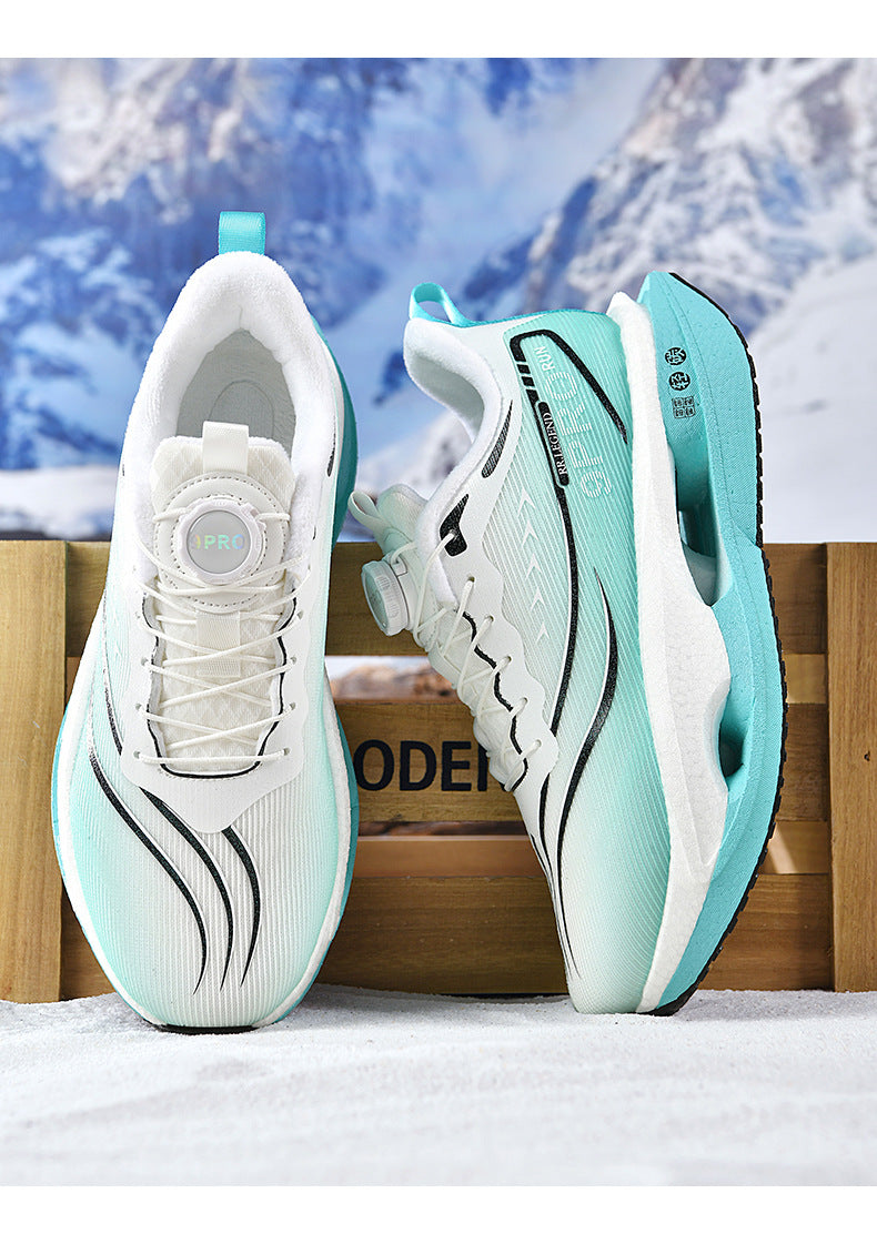 Red Rabbit9pro Winter New Thickened Fleece Warm Men and Women Sports Twist Button Real Carbon Plate Soft Sole Running Shoes