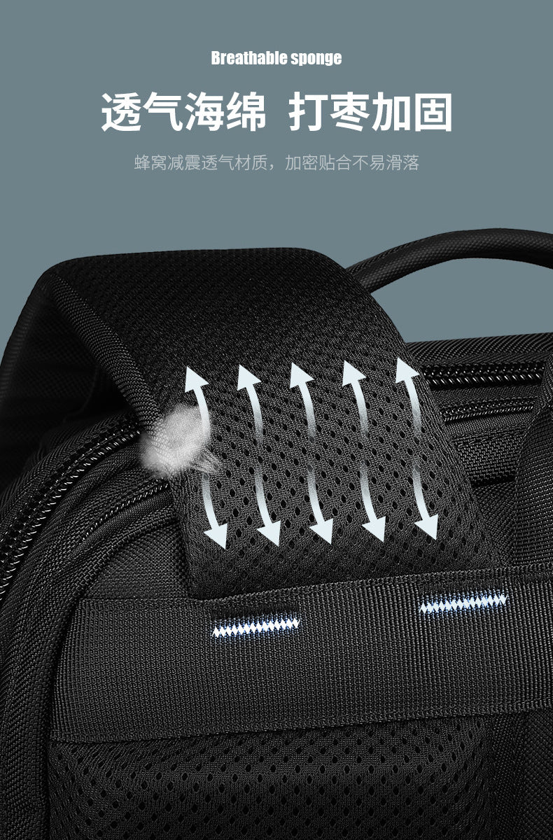 OZUKO Business Backpack Men's Computer Backpack Waterproof Large Capacity Commuting Simple High-end School Bag