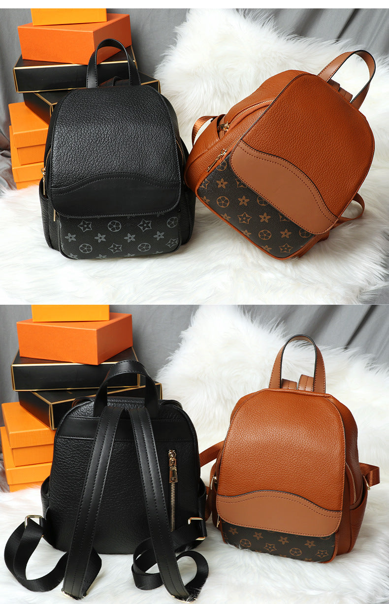 Backpack Top Layer Cowhide mini Fashionable Simple Large Capacity Crossbody Bag Casual Versatile Travel Small Backpack for Women