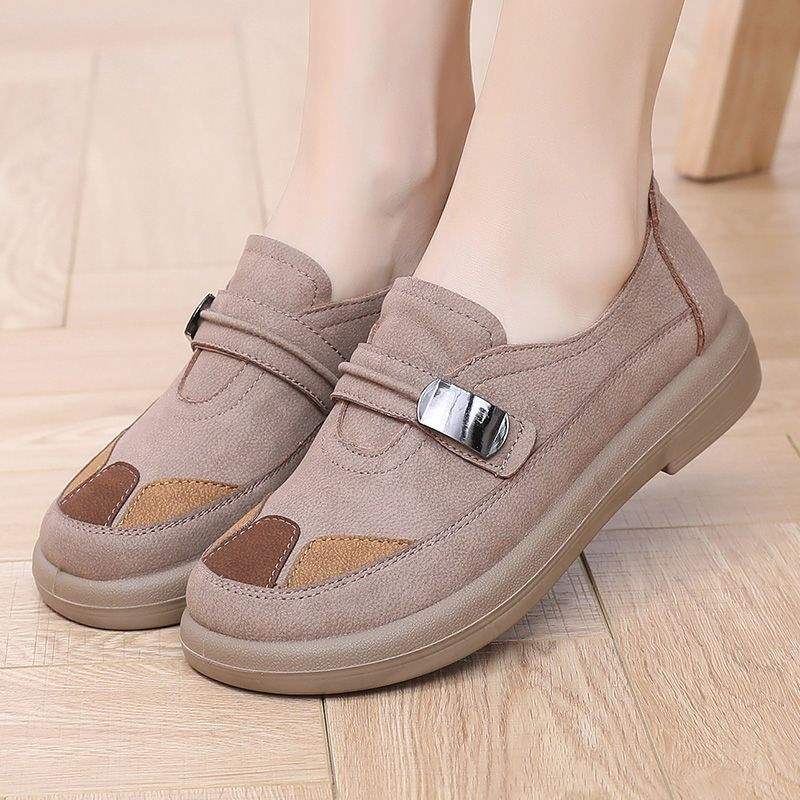 Beijing Spring and Autumn Single Shoes Cloth Shoes for Mothers Women's Flat Shoes for Middle-aged and Elderly Loose Breathable Women's Shoes Casual Non-slip Soft Sole