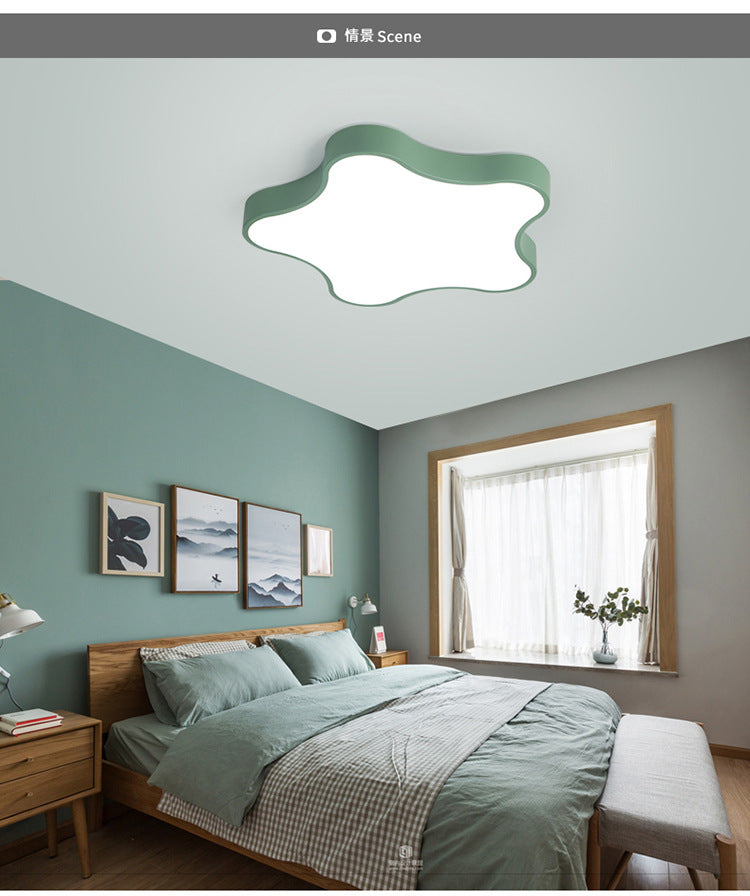 Macaron Five-Pointed Star Ceiling Light led Children's Room Lamp Nordic Iron Art Bedroom Lamp Kindergarten Cartoon Lighting