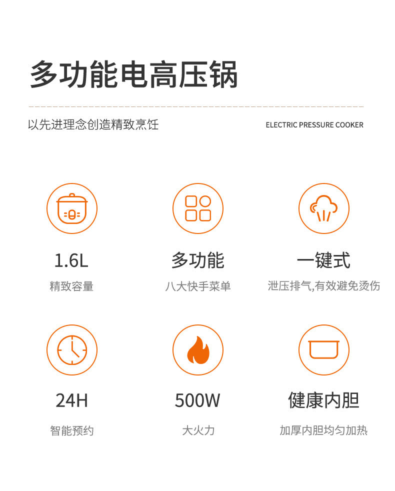 Factory Custom Small Household Rice Cooker2People1.8L Quick Cooking Automatic Pressure Cooker Micro Pressure Cooker Pressure Cooker