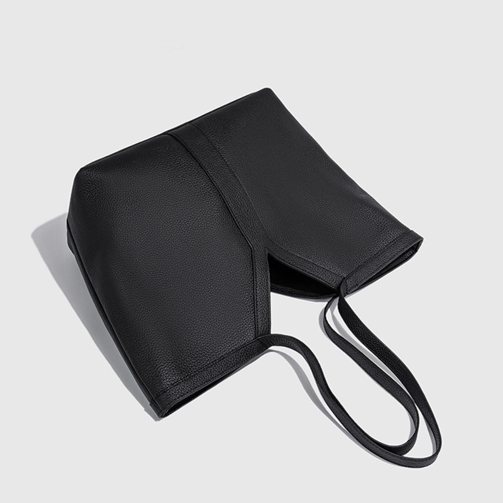 Autumn Winter New Genuine Leather Tote Bag Large Capacity Women's Bag Top Layer Cowhide Single Shoulder Commuter Underarm Bag