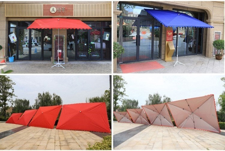 Outdoor Stall Sunshade Umbrella Shop Front Commercial Square Folding Telescopic Slope Umbrella Sun Protection Thickened Rain Shelter