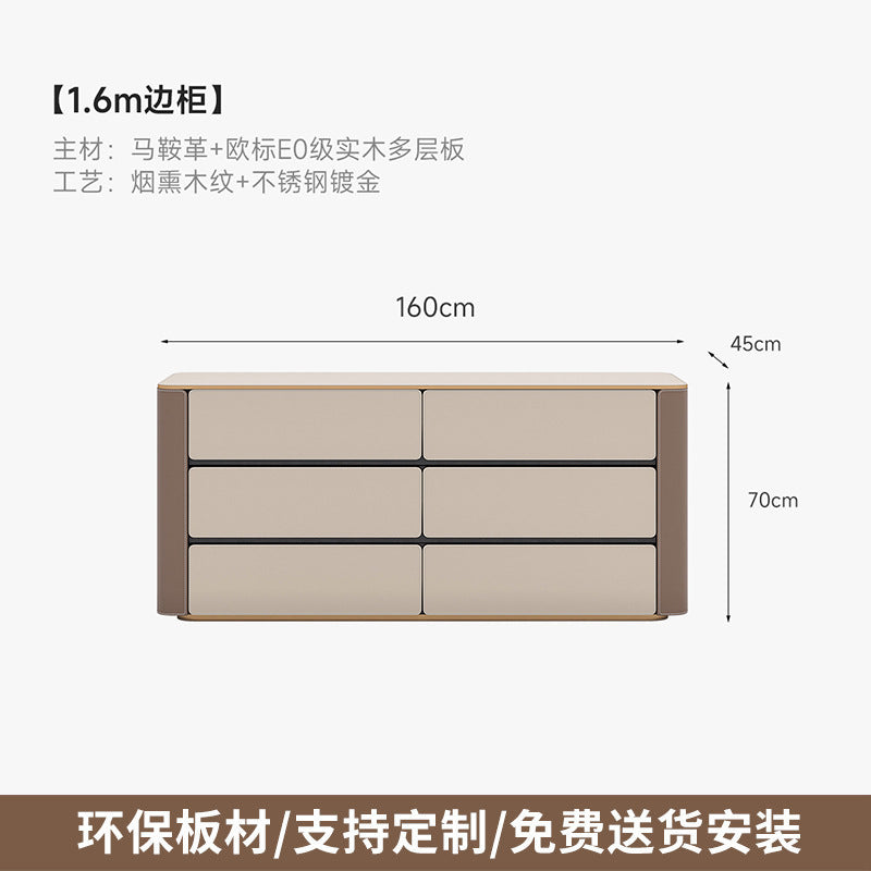Multi-layer Solid Wood Rock Board Dressing Table Bedside Table Integrated Designer Bedroom Modern Minimalist High-grade Gray Makeup Table