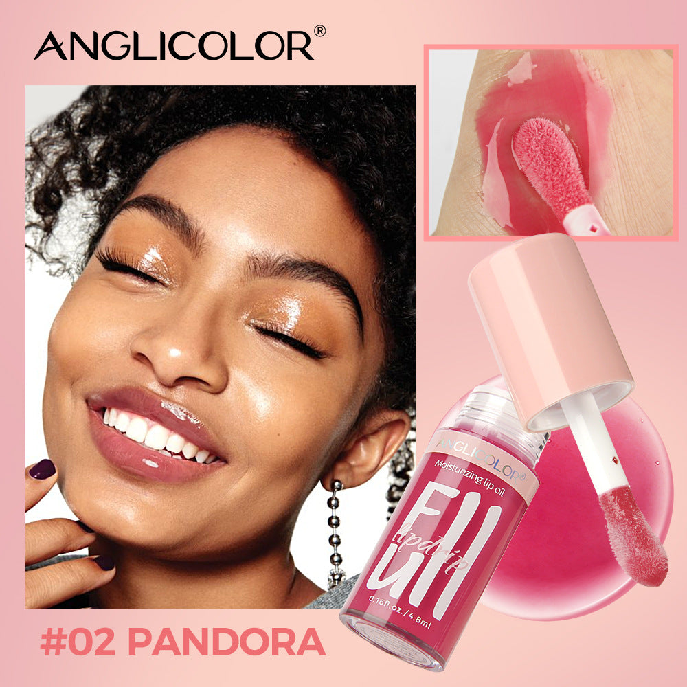 Anglicolor Temperature Changing Lip Oil Long-lasting Moisturizing Mirror Lip Gloss Plump Lips Color-changing Lip Glaze