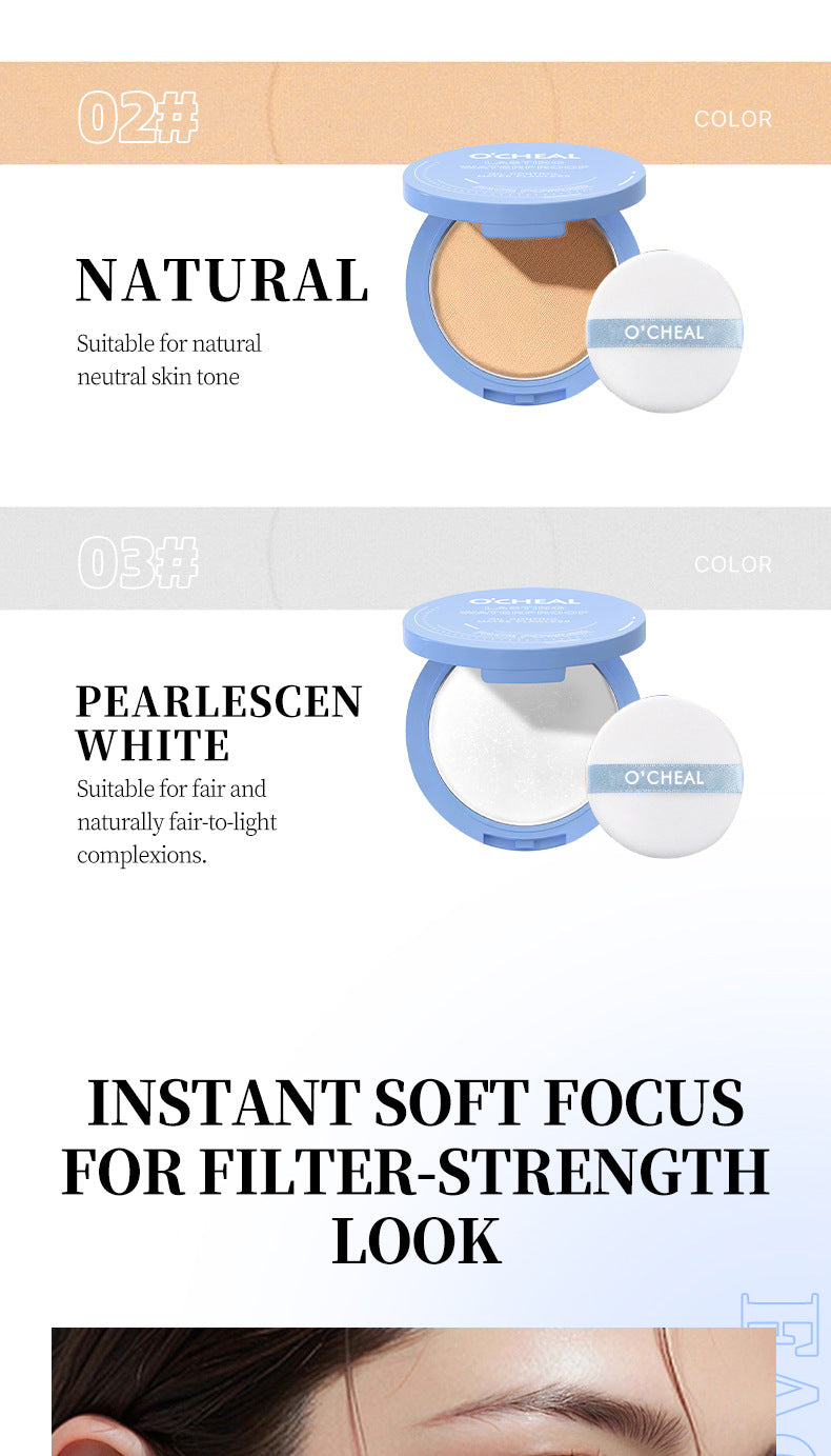 OCHEAL Ouqianya Oil Control Powder Long-lasting Waterproof Matte Setting Powder10g Packaging