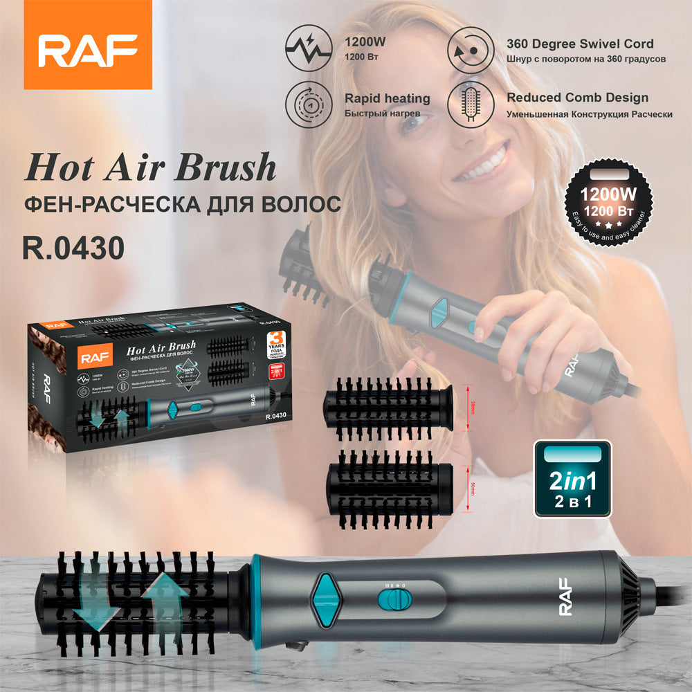 RAF European Standard Curling and Straightening Dual-use Hair Styling 2-in-1360°Rotating Hot Air Comb Automatic Curling Hot Air