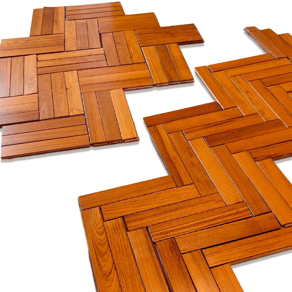 Premium Engineered Multi-Layer Solid Teak Flooring Eco-Friendly Splash-Resistant Surface Click Lock Installation Outdoor