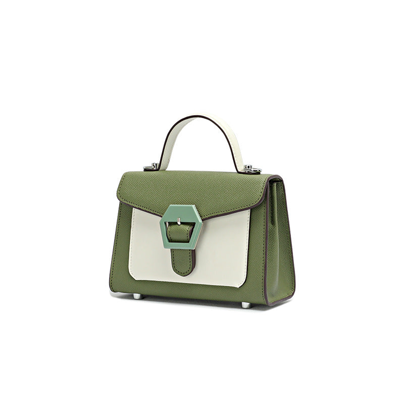Fashion Color-Block Handbag Shoulder Bag for Women Textured Versatile Design Crossbody Kelly Bag for Daily Commute