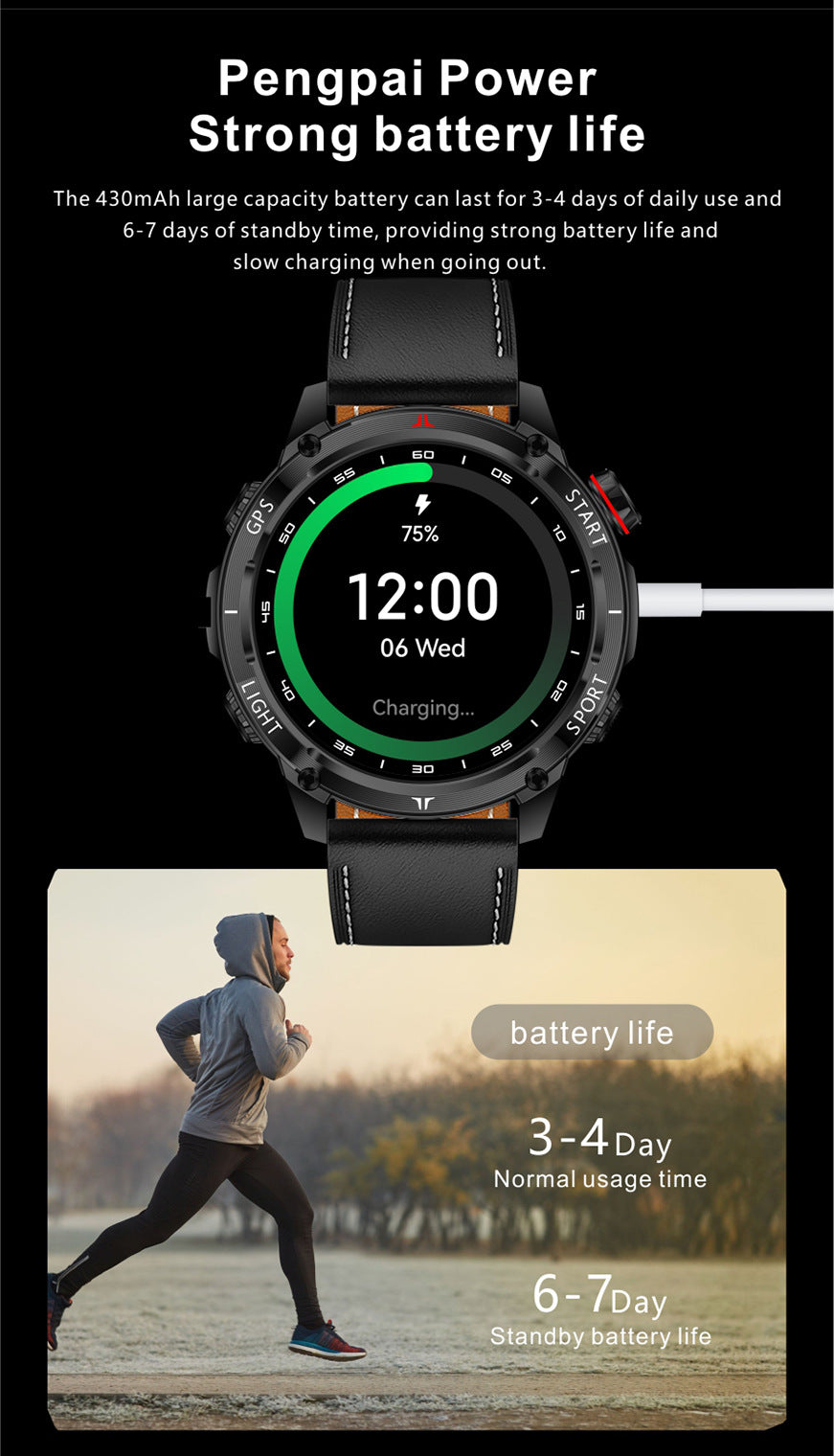 W10 Pro Smart Watch Bluetooth Call True Heart Rate Step Sleep IP68Deep Waterproof GPS Positioning and Three-Proof