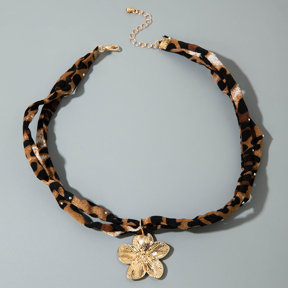 European and American Style Ocean-themed Cross Conch Starfish Pendant Leopard Print Exaggerated Necklace Collarbone Chain Jewelry