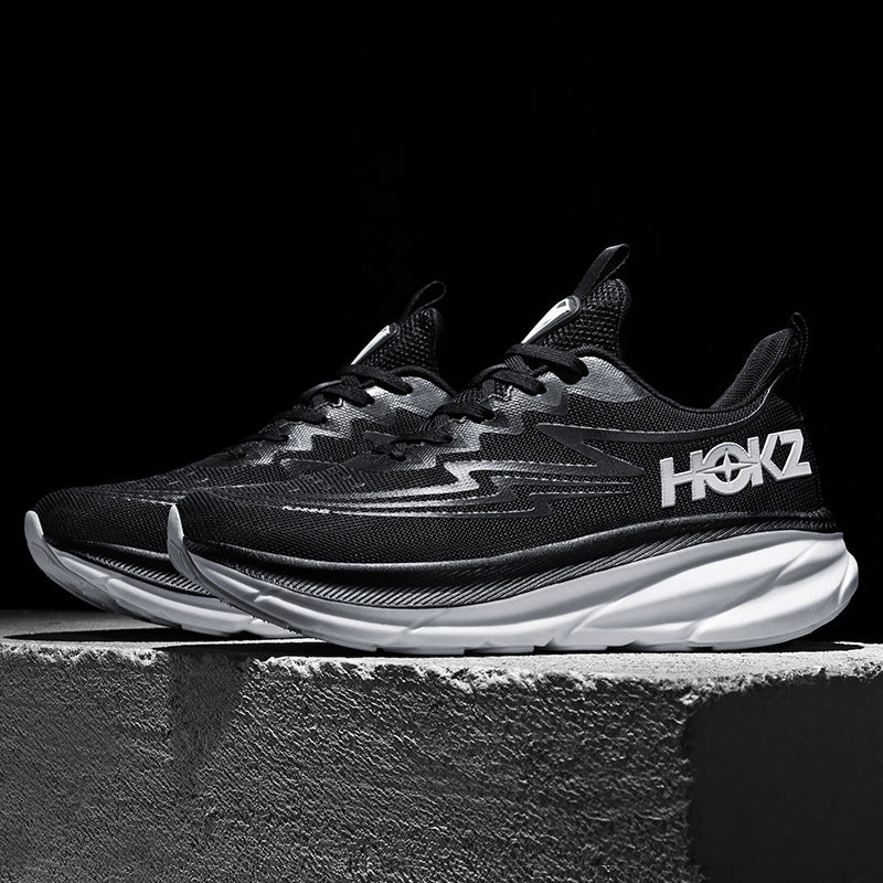 Foreign Trade New Running Shoes for Men and Women, Mesh Breathable Lightweight Cushioned Non-Slip Marathon Shoes for Long Distance Running and Jogging Training