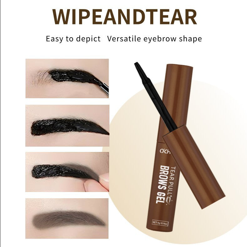 Ouqianya Peel-off Eyebrow Dye Cream Waterproof Sweatproof Long-lasting 3D One-line Eyebrow Packaging