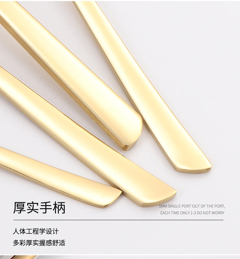 410Stainless Steel Tableware Restaurant Steak Knife Fork Oblique Handle Western Food Knife Fork Spoon6Human Portion24Set
