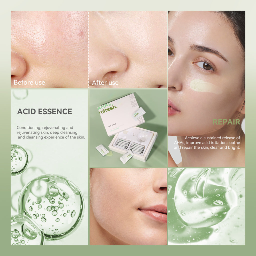 AHAsMask Fruit Acid Clear Skin Mask Hydrating Moisturizing Soothing Blackhead Improvement Application Mask Set