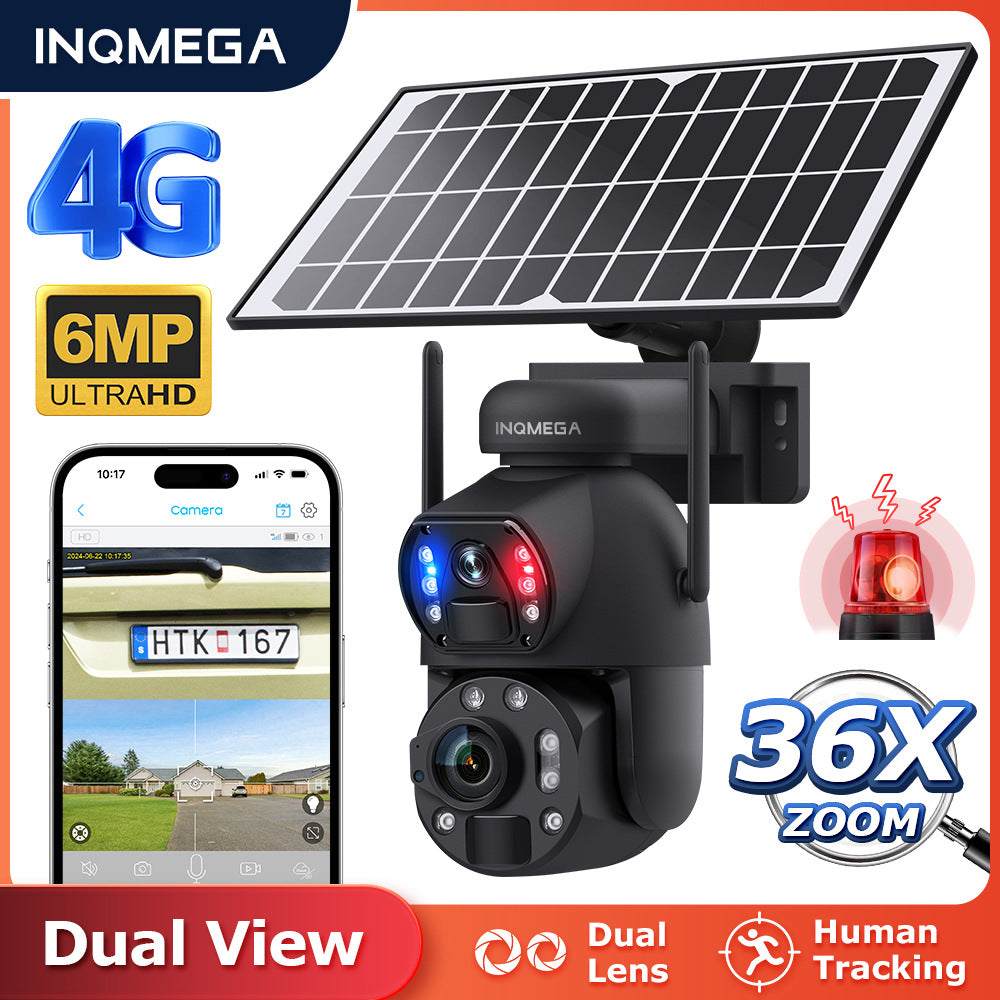 4G Solar Camera Smart HD Laser Night Vision Dual Lens36Optical Zoom Surveillance Intelligent Monitoring