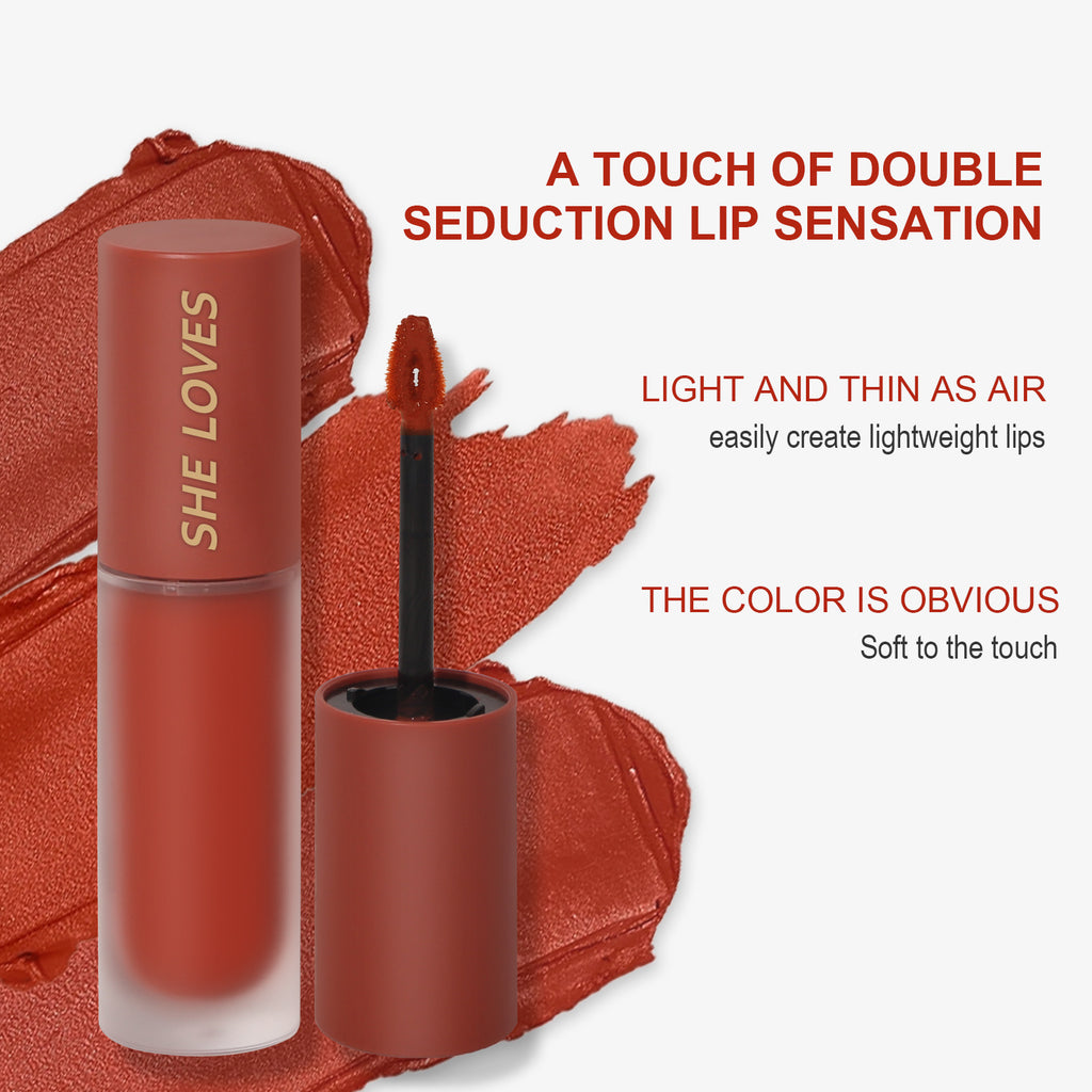 SHELOVES Light Mist Matte Lip Gloss10Color Non-Stick Cup Matte Lip Mud Liquid Lipstick