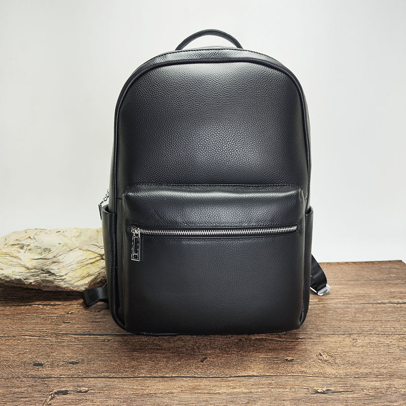 Men's Fingerprint Lock Bag Genuine Leather Business Backpack Men's Fashion School Bag Large Capacity Laptop Bag Travel Backpack