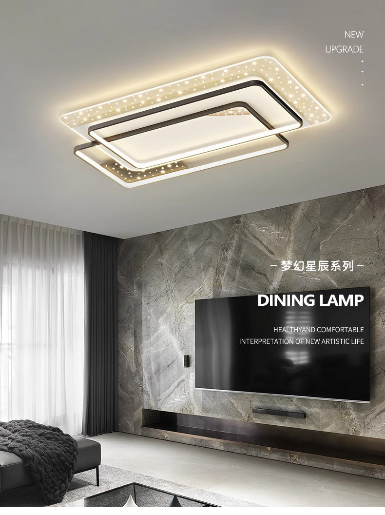 LED Light Luxury Living Room Main Light Starry Sky Restaurant Chandelier Modern Simple Nordic Bedroom Ceiling Light Full House Package