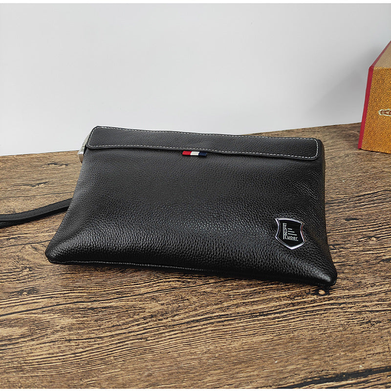 Genuine Leather Clutch Bag with Password Lock, Business Handbag, Casual Large Capacity Pure Top Layer Cowhide Men's Clutch