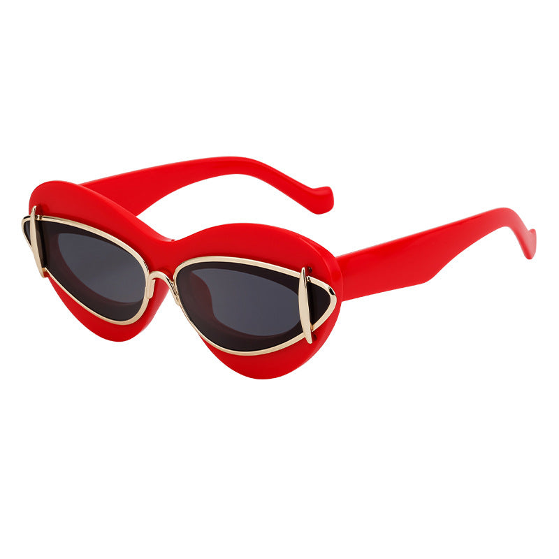 New European and American Fashion Cat Eye Sunglasses for Women Driving, Same Style as Internet Celebrities Y2K Trendy Small Frame Sunglasses sunglas
