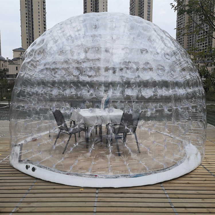 Outdoor Double-Layer Transparent Bubble Tent Rooftop Dining Inflatable Starry Sky Homestay Hotel Villa Restaurant Mongolian Yurt