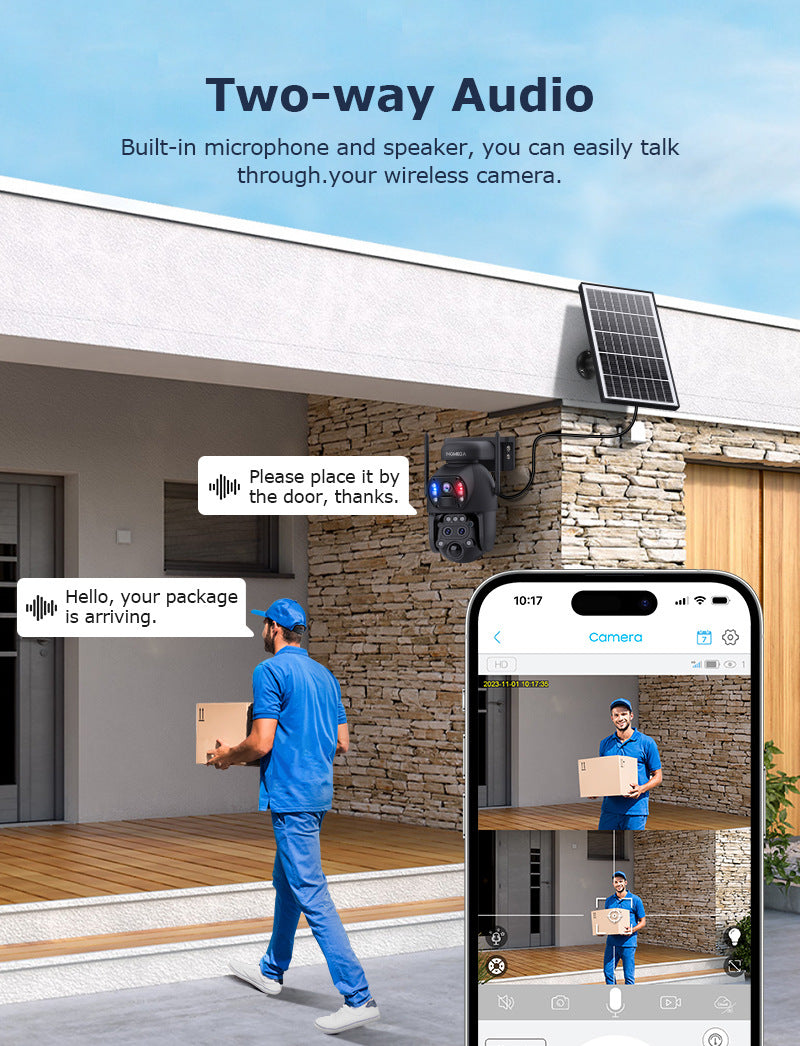 Low power consumption solar surveillance camera with three lenses152x Zoom Pan Tilt Camera UBOX Intelligence