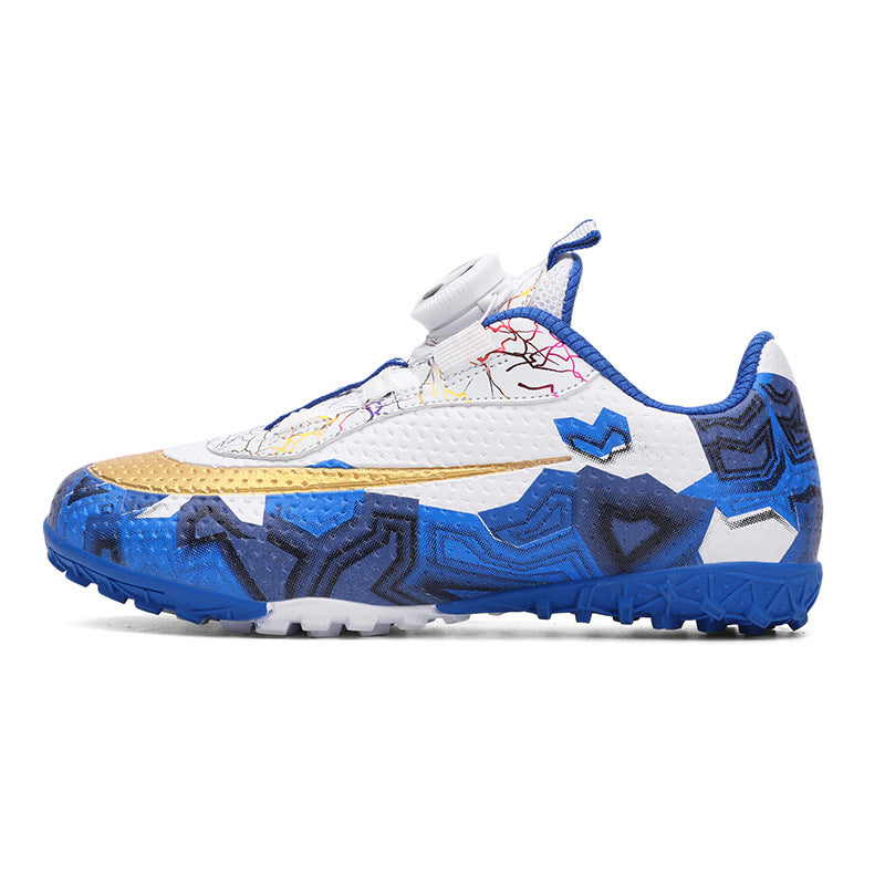 New Children's Rotating Buckle Broken Nail Training Football Shoes Girls Boys Primary School Students Competition Training Sneakers