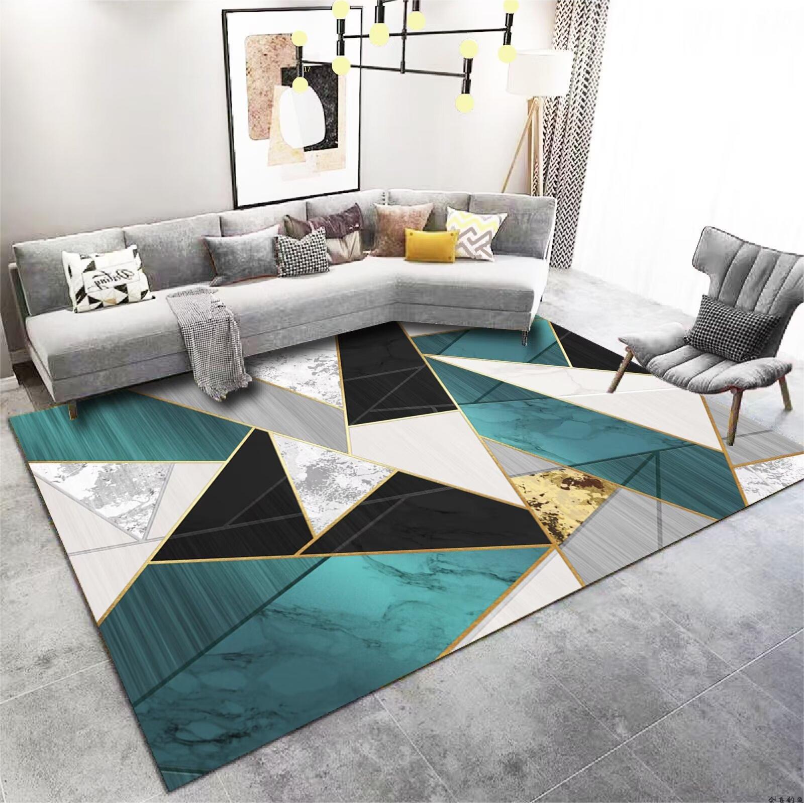 High-End Living Room Sofa Coffee Table Rug Light Luxury New Chinese Style Nordic Simple Modern Abstract Bedroom Full Carpet