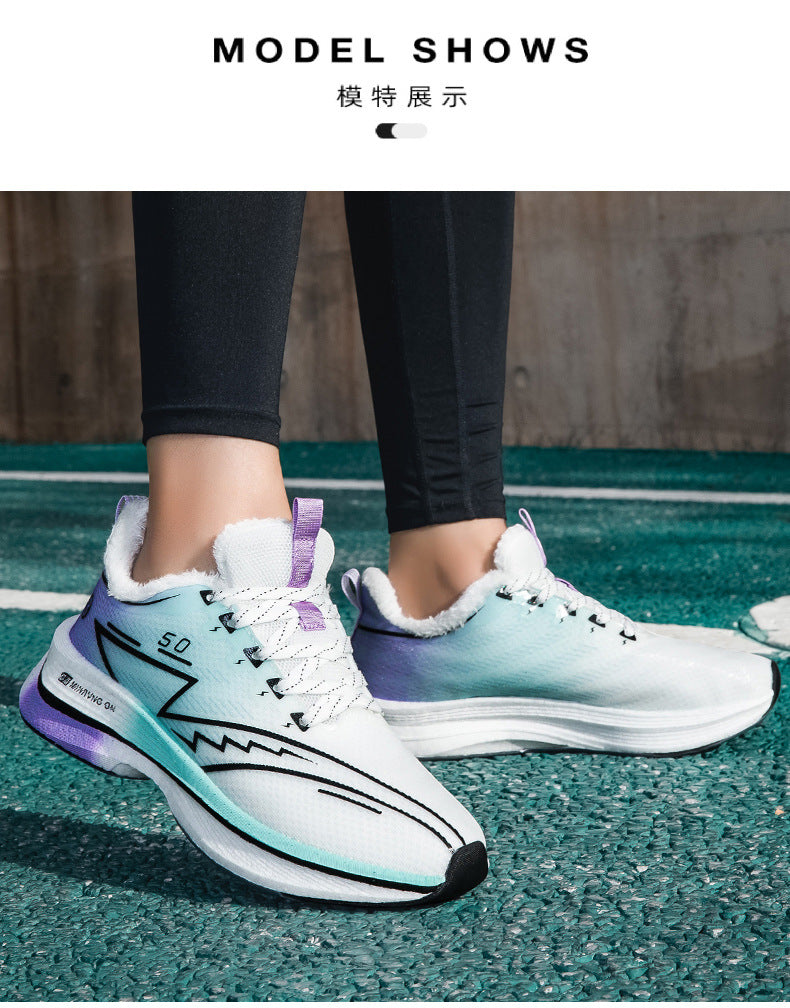 Red Rabbit8PRO Fleece-Lined Warm Running Shoes Outdoor Sports Casual Lightning Men and Women Real Explosive Carbon Plate Anti-Slip Running Shoes