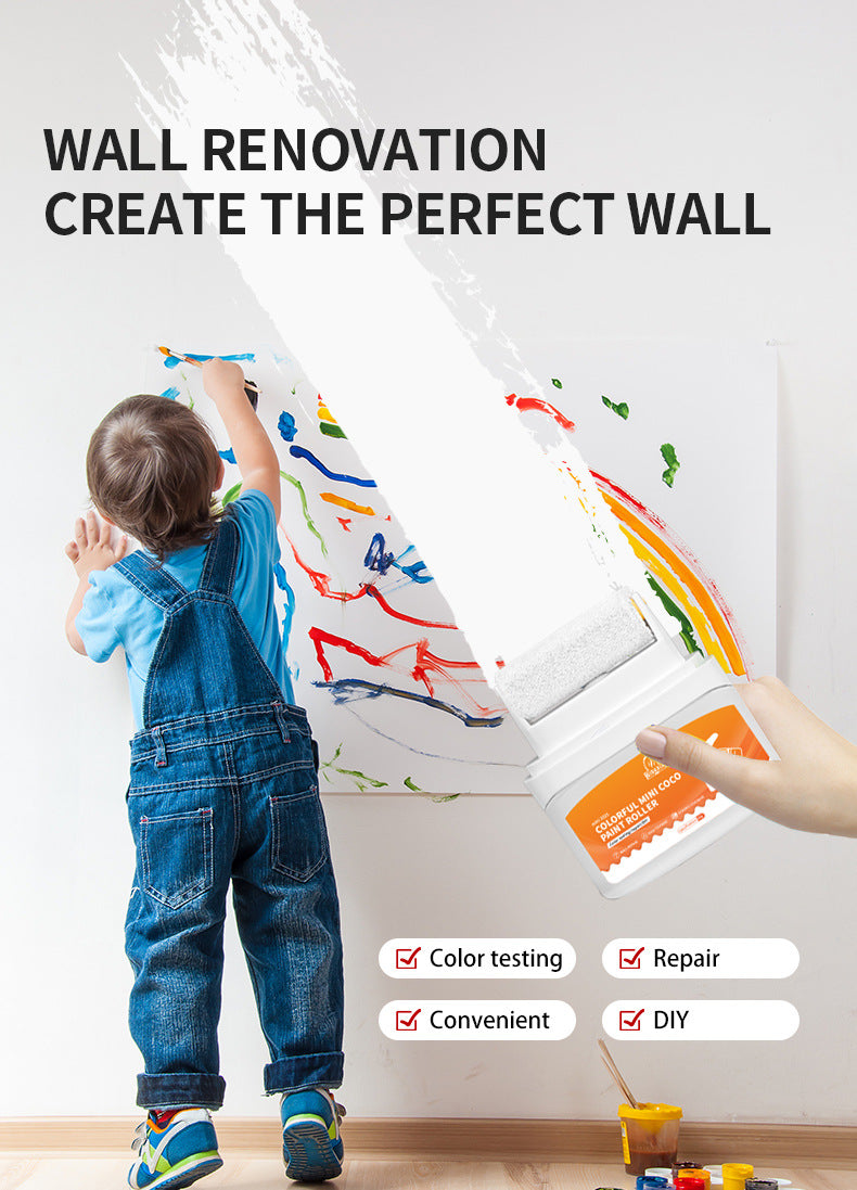 mini Panda Paint50Small Roller Brush Eco-Friendly Latex Paint Wall Repair Paint Graffiti Repair Paint Coco Paint Graffiti Tool