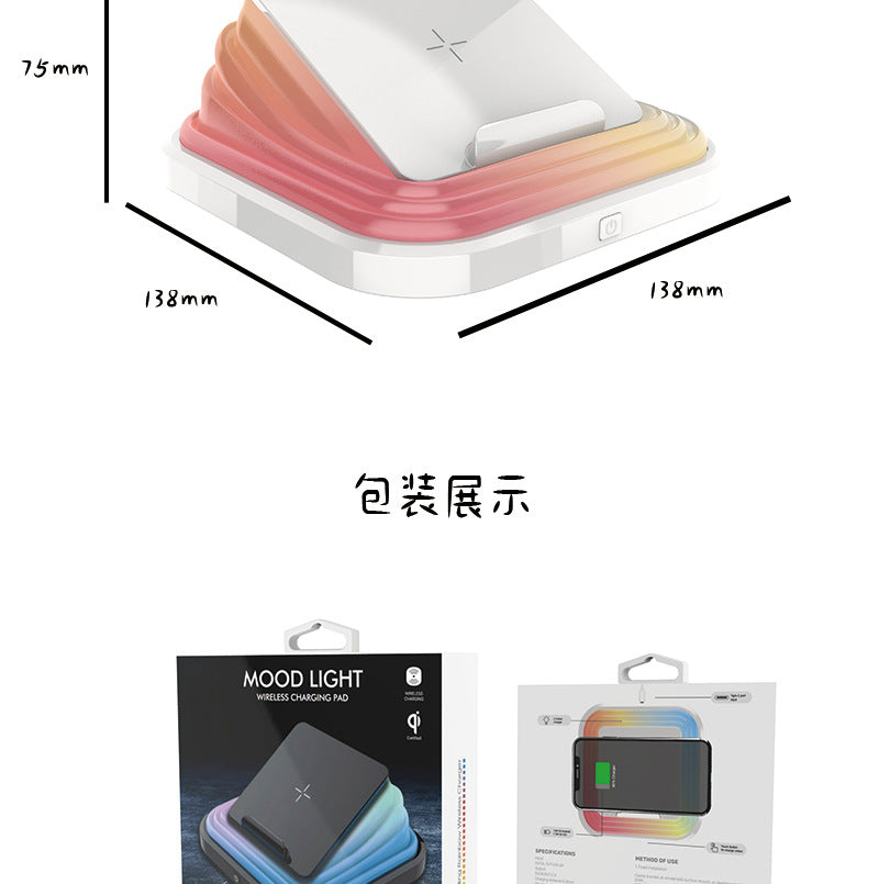 Creative Gift Bedroom Portable Folding USB Night Light LED Rechargeable Eye Protection Desk Lamp Reading Wireless Charging Night Light