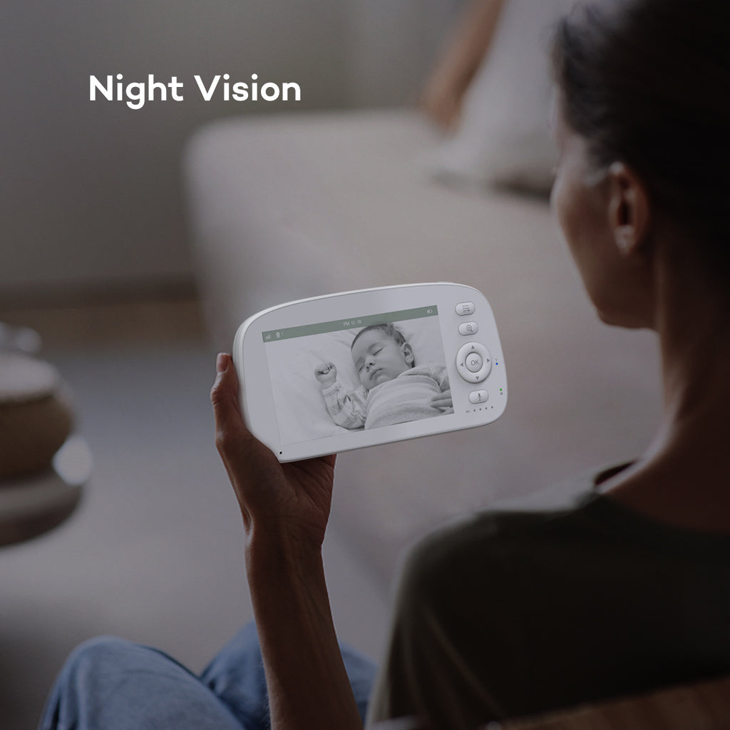 2025New360Shaking Head5Inch854p Baby Monitor Smart Baby Monitor Care
