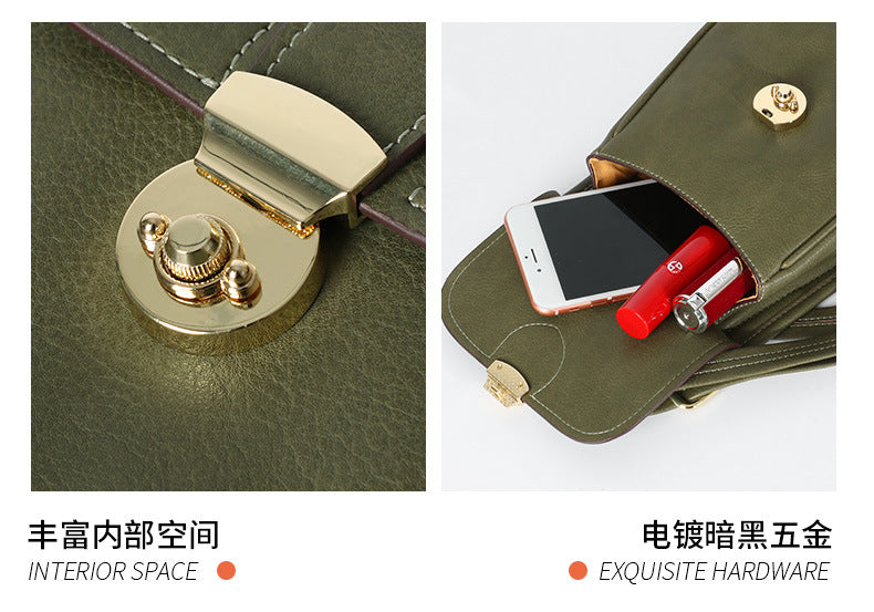 Autumn New Trendy Fashion Korean Version Phone Bag for Women, Niche Design Small Square Bag, Unique Simple Versatile Crossbody Bag