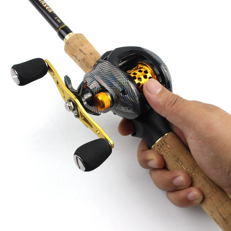 A Fishing Gear Gun Handle Retractable Lure Water Drop Reel Combo Ultra-light Ultra-short Fishing Rod Wooden Handle Rod