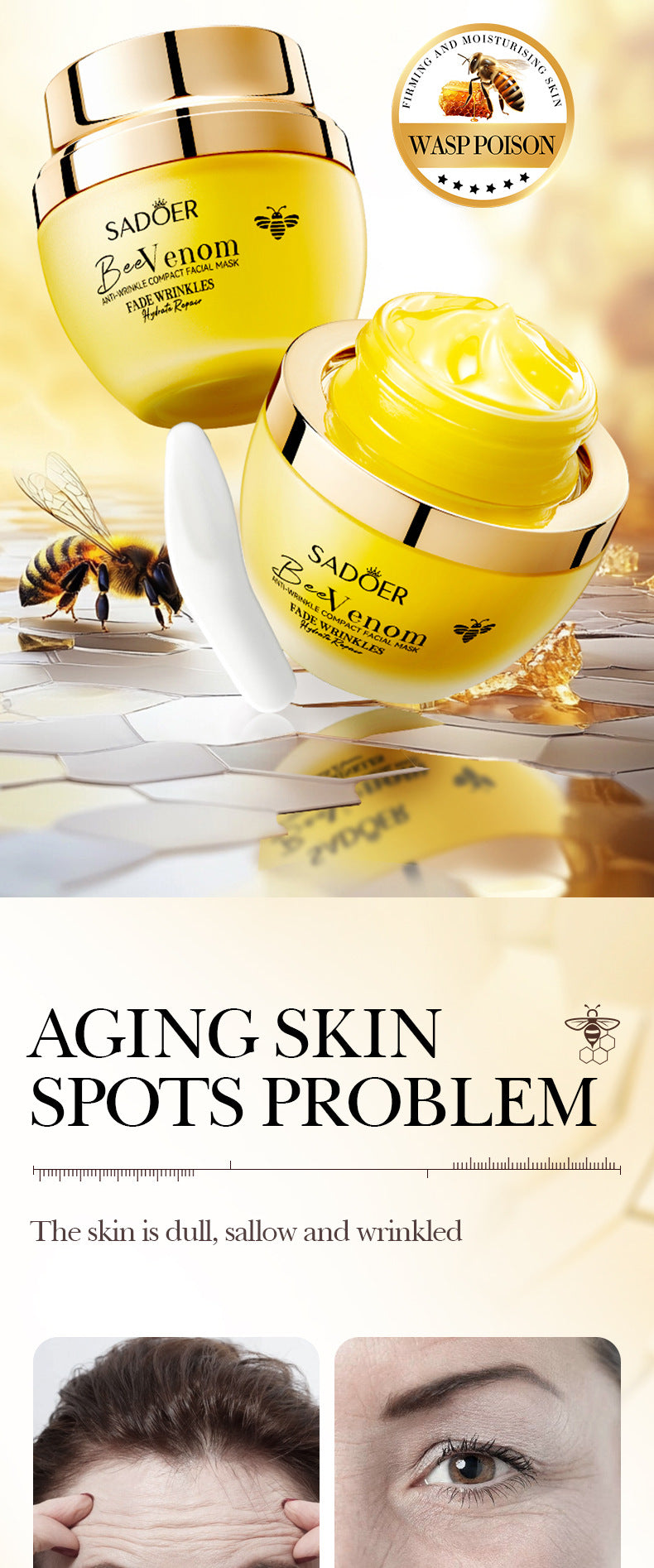 Bee Venom Firming Mask SADOER Anti-wrinkle moisturizing cream cross-border foreign trade wholesale